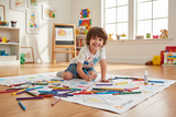 Child colouring on Simarr 5-in-1 Colouring Mat