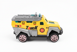 TrucK 03 yellow silver off-road truck side view white background