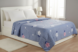 Blue floral comforter bedroom lifestyle