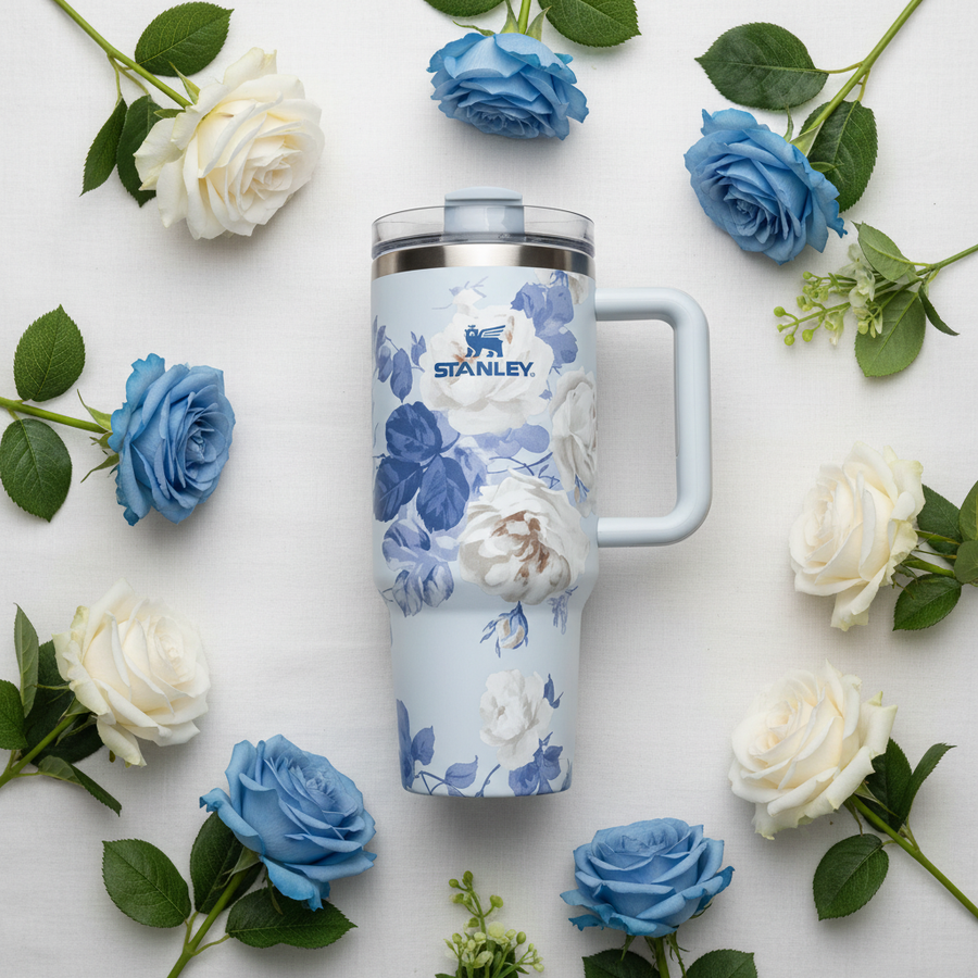 Stanley Blue Floral - Flat Lay