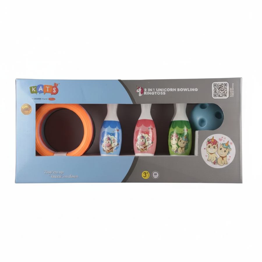 2-in-1 Unicorn Bowling & Ring Toss - Box Packaging Shot