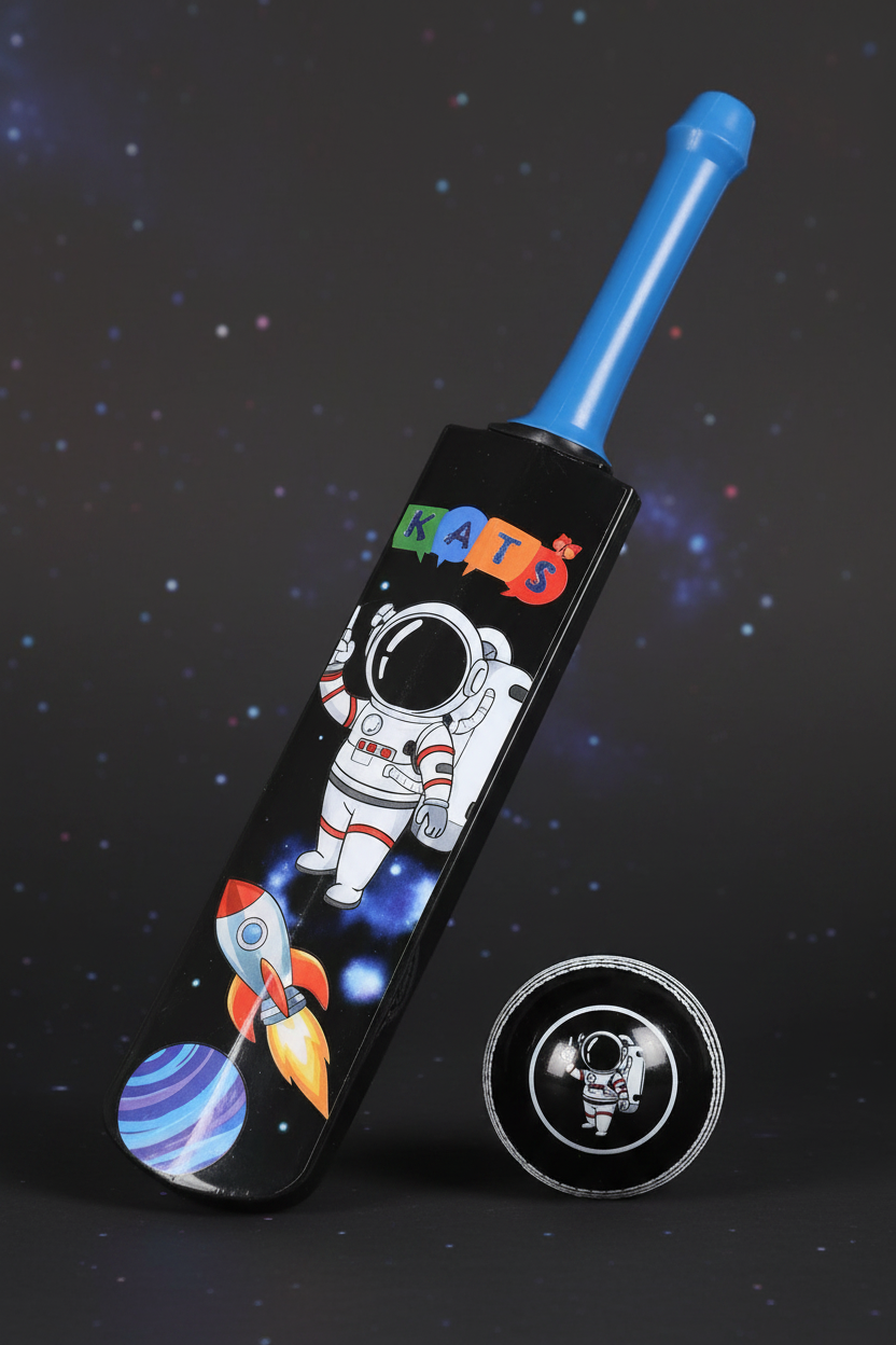 Space Cricket Set Junior - detail close-up of bat and ball