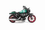 Fathomless green black cruiser motorcycle side view white background
