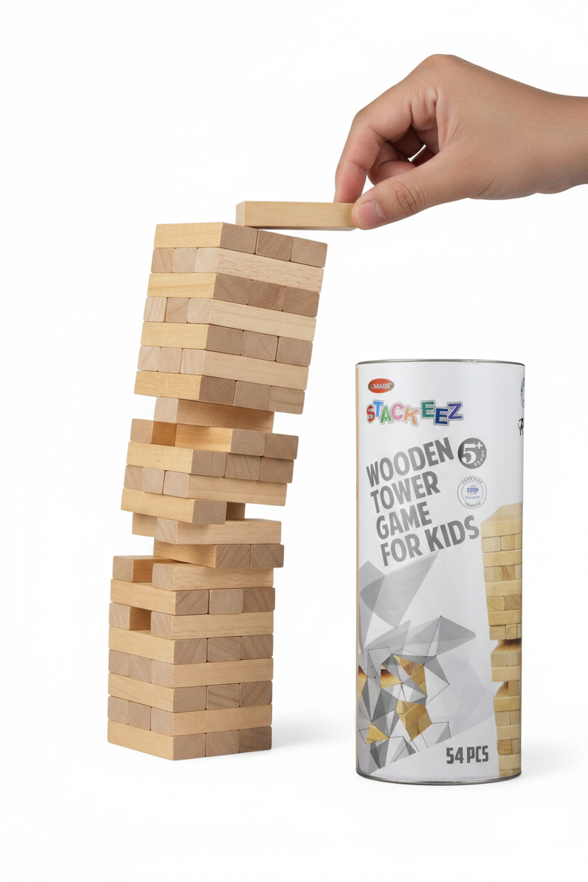 Simarr Stackeez Canister natural wood tower showcase