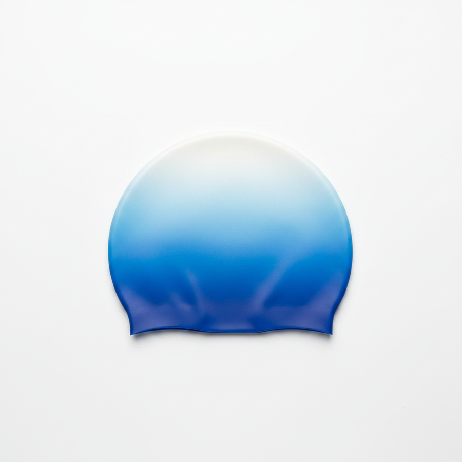 Swim Cap - Blue White Generated
