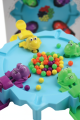 Hungry Frog Game - detail close-up of frog figures and beads