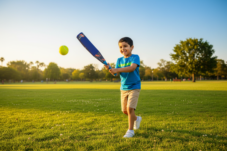 Mongoose Mania lifestyle shot with child playing cricket