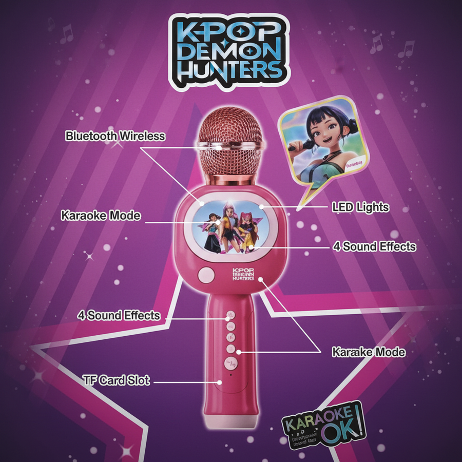 K-Pop Demon Hunters karaoke mic feature callouts highlight