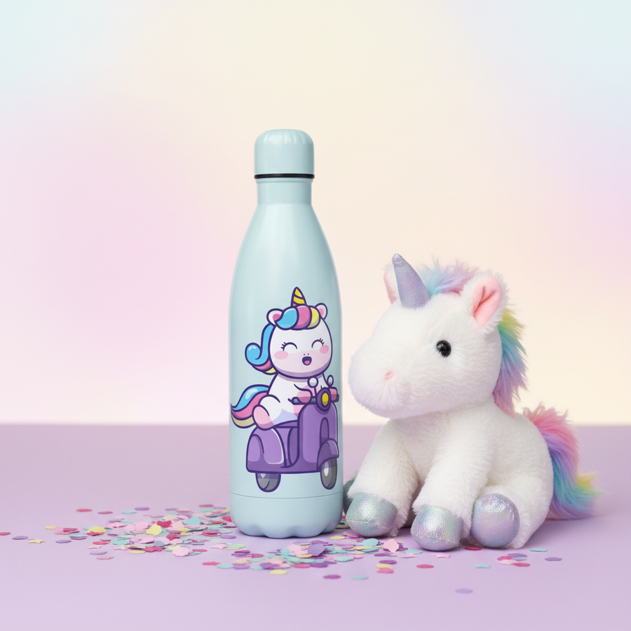 Purple Scooter bottle - kids close-up scene