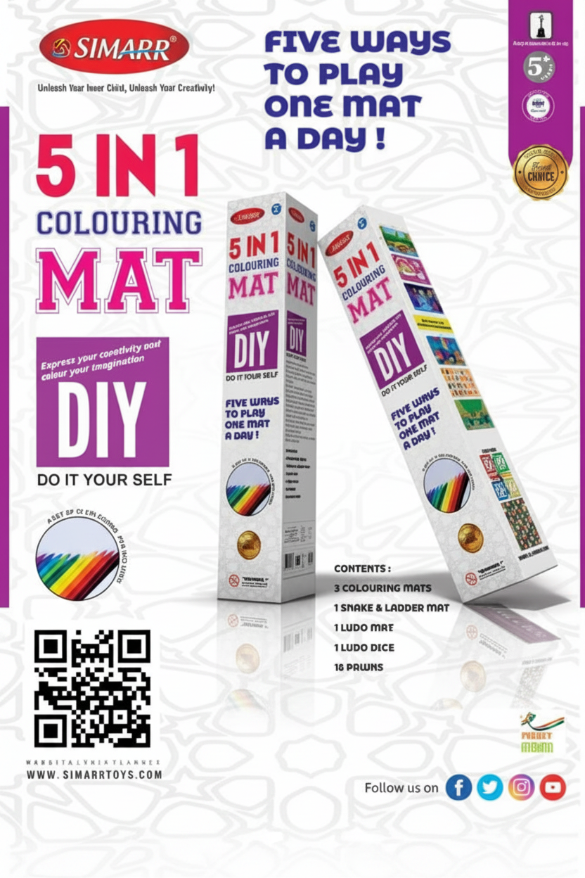 Simarr 5-in-1 Colouring Mat packaging showcase