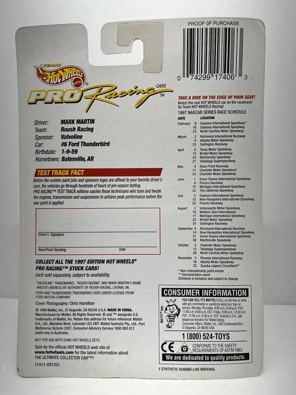 Hot Wheels Pro Racing Test Track 1998 Collector Edition - Valvoline #6 NASCAR