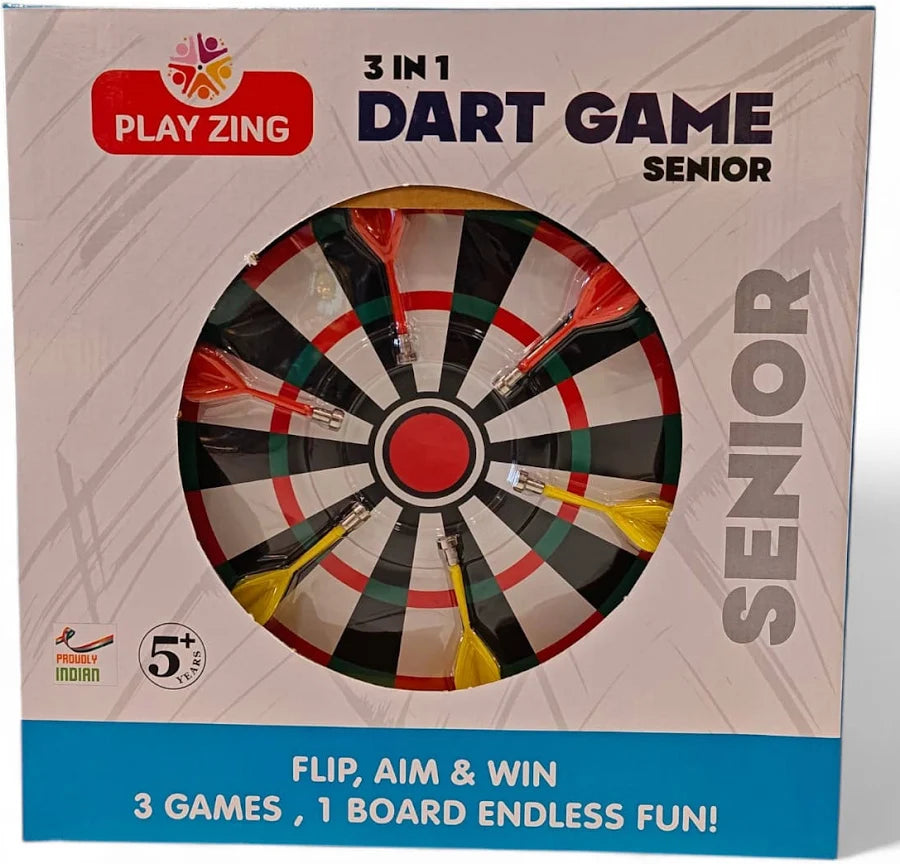 3 in 1 Dart Game Senior - product box packaging by Play Zing