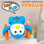 Zest4Toyz Battery Operated Musical Tumbling Penguin Toy with Voice Control, Light & Sound