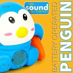 Zest4Toyz Battery Operated Musical Tumbling Penguin Toy with Voice Control, Light & Sound